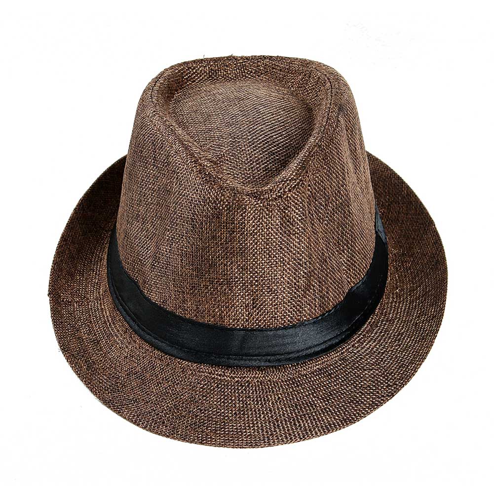 Men's straw hat linen sunscreen folding breathable casual hat summer K-BEST: as show