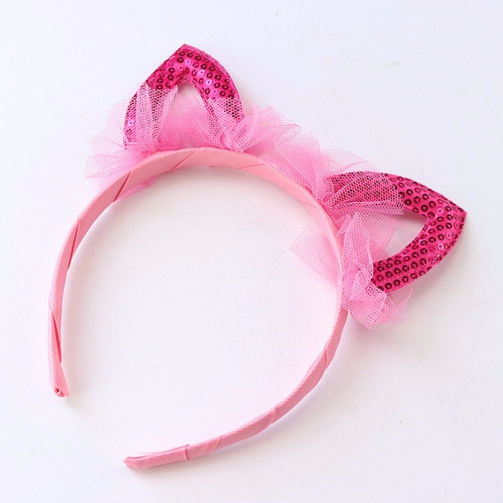 Girls Cute Colorful Sequin Crown Cat Ears Headbands Children Sweet Cat Ears Hair Band Birthday Party Kids Hair Accessories: C