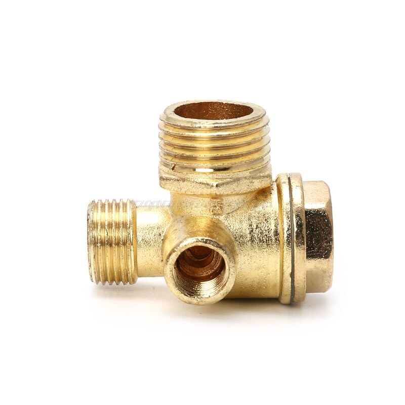 3-port Zinc Alloy Air Compressor Check Valve Central Pneumatic Valves Thread 90 Degree D18