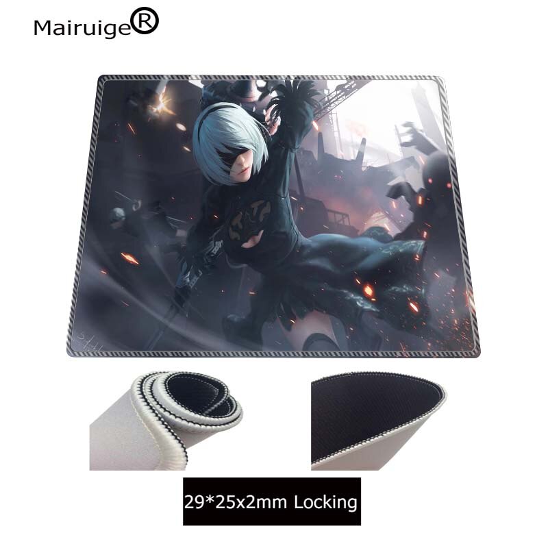 MRGBEST 2b Nier Automata Gaming Mouse Pad Computer Gamer pad Large Game Rubber Mat Anime Big Mause for PC Laptop: 290x250x2MM