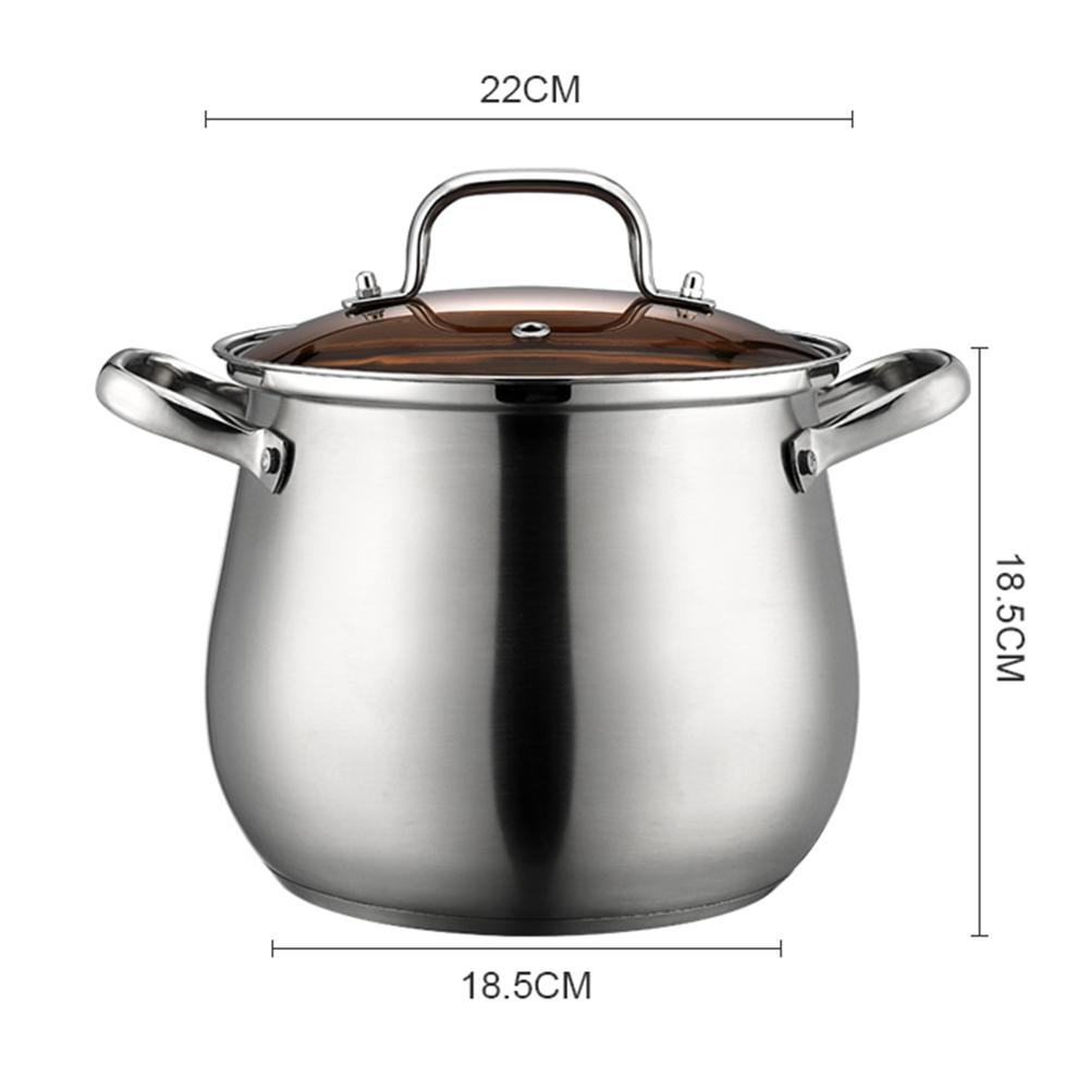 304 Food-grade Stainless Steel Stew Pot Anti-overflow corrosion-resistant Thickened Bottom Stockpot for Kitchen Induction Cooker