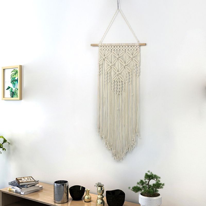 Macrame Woven Wall Hanging Tapestry Handmade Boho Chic Bohemian Art Apartment Dorm Room Home Decoration