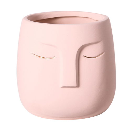 Pot de fleur avec visage en céramique, Pot de fleurs avec personnage abstrait moderne, Vase de plantes en Pot de jardin, décoration de jardinage, ameublement: A-10.5x10.5x12.5cm