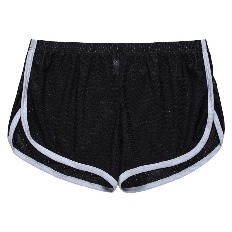 Pantalones cortos transpirables de malla para hombres, pantalones cortos casuales para hombres, pantalones cortos cómodos casuales para hombres: Negro / XXL