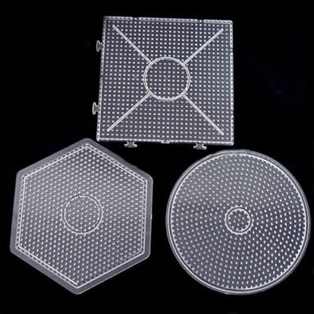 Grand carré hexagone rond grand panneau perforé pour fusible perles enfants jouet