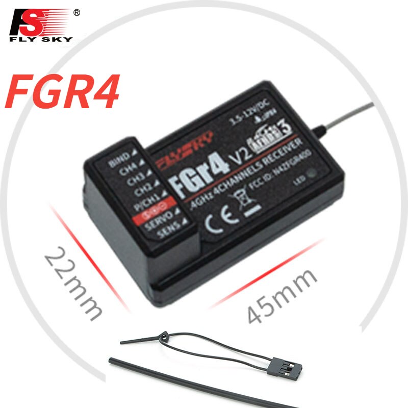 Flysky Receiver FGR4S FS-FGR4S 4CH Built-in Single Antenna Bidirectional Can Be PPM/IBUS Output for Flysky FS-FG4 Transmitter