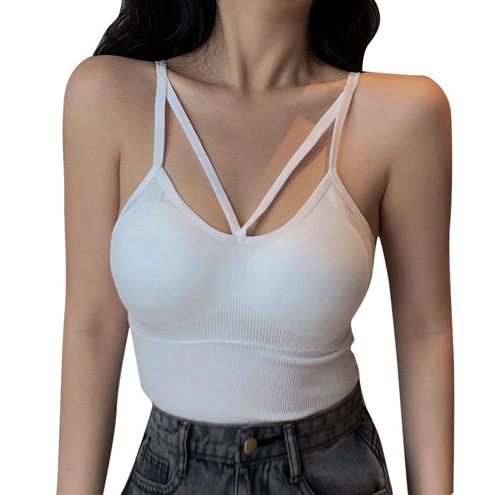 Vrouwen Tank Top Front Strap Crop Tops Vrouwen Bralette Ondergoed Voor Vrouwelijke Mouwloze Camis Intimates Lingerie Hemdje Femme