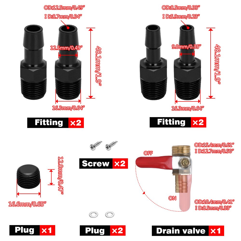 Hypertune M16 * 1,5 Salida de entrada 2-Puerto compacto desbloqueado captura de aceite Can tanque HT-TK91