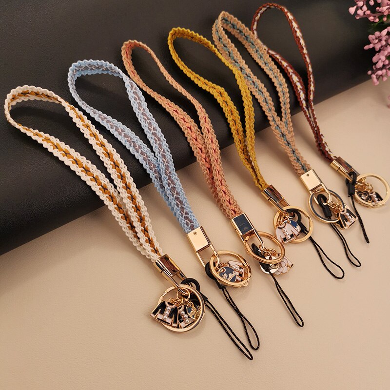 Telefoon Case Sleutelhanger Korte Polsband Mobiele Telefoon Korte Kleine Geur Gevlochten Lanyard Armband Hanger Anti-Verloren Lanyard