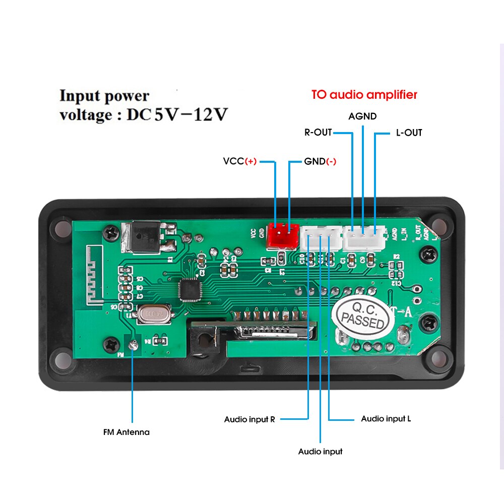 WMA Modul MP3 Decoder Gremium Drahtlose Freihändige Audio- Empfänger 12V Drahtlose Bluetooth 5,0 Audio- Modul USB TF Radio Auto Bausatz