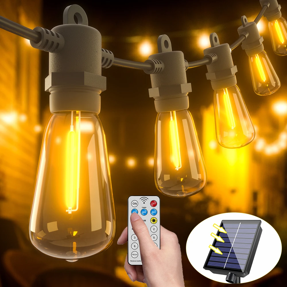 Waterdichte buitenverlichting op zonne-energie voor de tuin  st38 1200 led-verlichting op zonne-energie, slinger, onbreekbaar 25ft 32ft straatverlichting op zonne-energie