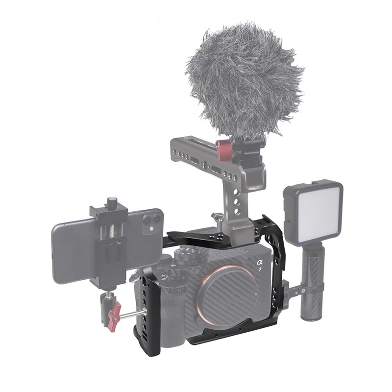 Aluminium Dslr Camera Cage Top Handvat Grip Extension Frame Met Koud Shoe Mount Voor Sony A7m4 A7R4 Camera Video stabilisator