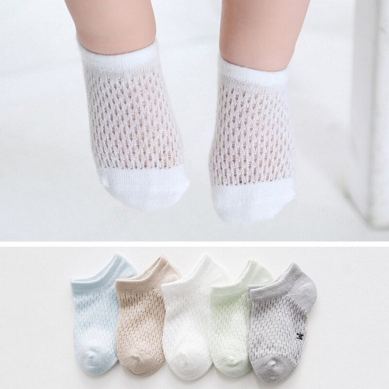 Chaussettes d'été en coton pour enfants | 5 couleurs/lot, en maille, pour bébés garçons et filles, chaussettes à motif de dessin animé, chaussettes minces pour enfants: style 2