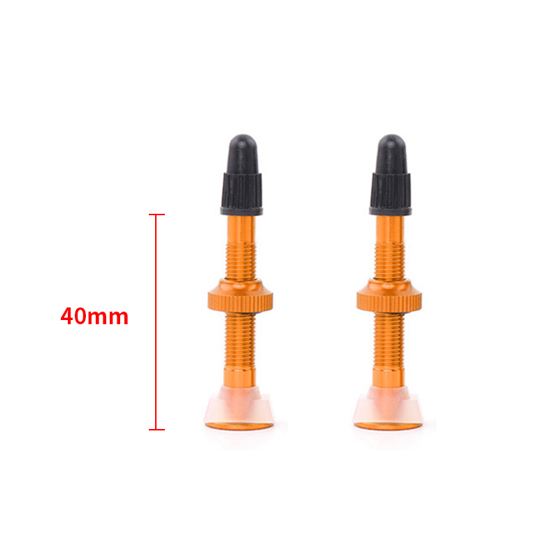 KR Bicycle Valve 1PCS Mountain Bike Accessories Vacuum Valve 40mm 60mm Aluminum Alloy French Extend Multicolor Tightness Valve: Orange 40mm