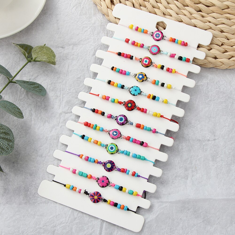 12 stück/set niedliches katzenkopf-schildkröten-anhänger-armband, gewebte spitze, verstellbares einhorn-delfin-armband, fußkettchen, damen-, mädchen- und kinderschmuck