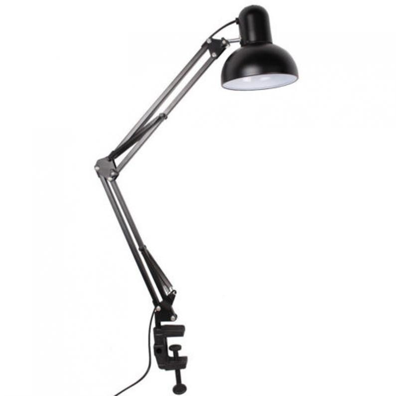 Black Flexible Swing Arm Clamp Mount Lamp Office Studio Home Table Desk Light