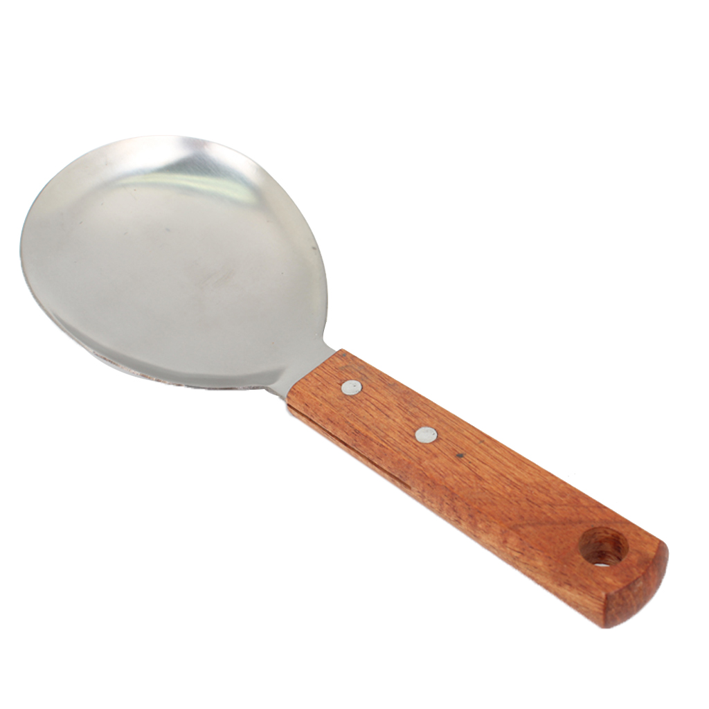 Wooden Handle Rice Spoon Soup Ladle Meal Serving Spoon For Soup Sauce Eating
