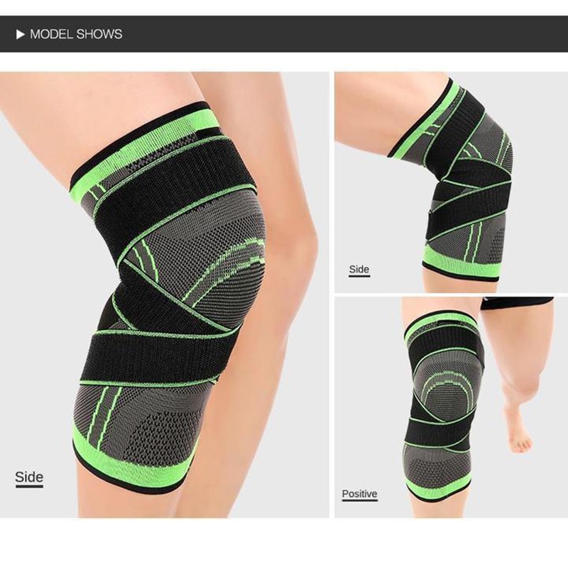 Newly Outdoor Sports Knee Compression Brace for Men Women Non Slip Sleeve with Straps Breathable Knit Kneepad CLA88