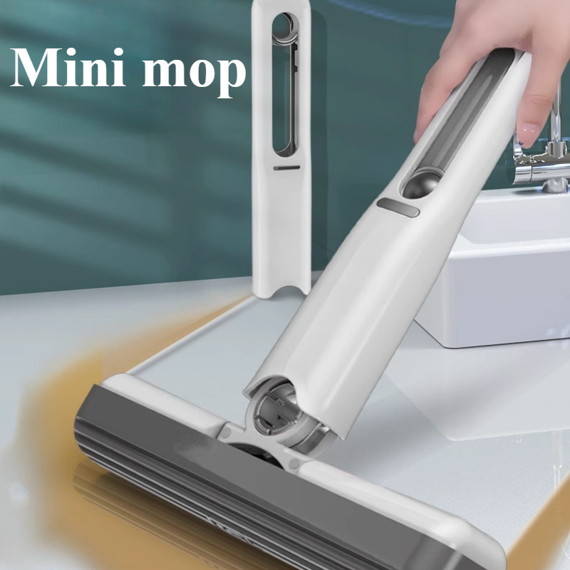 Potężny wyciskany mini mop składany mop do czyszczenia domu z gąbką samowyciskający mop do mycia podłóg biurko okno narzędzia do czyszczenia samochodu