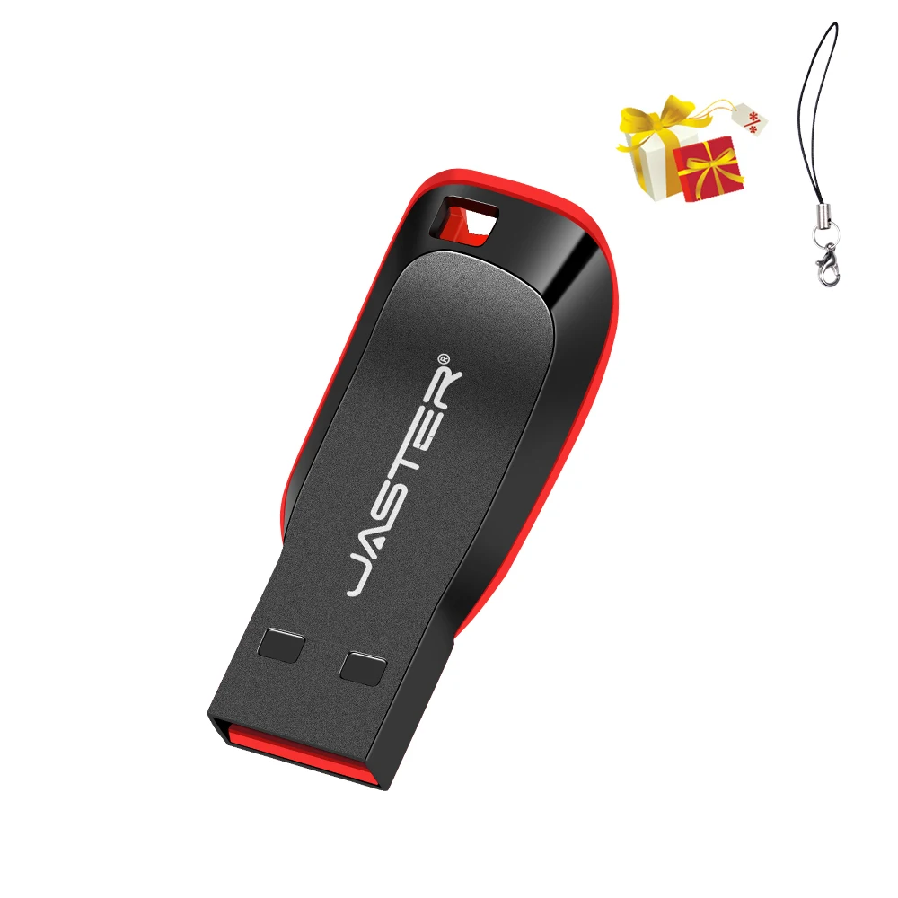 JASTER Zwart USB Flash Drive 128GB Gratis sleutelhanger Memory Stick 64GB Mini Plastic Pen Drive 32GB Hoge snelheid USB Stick 16GB 8GB: 32GB