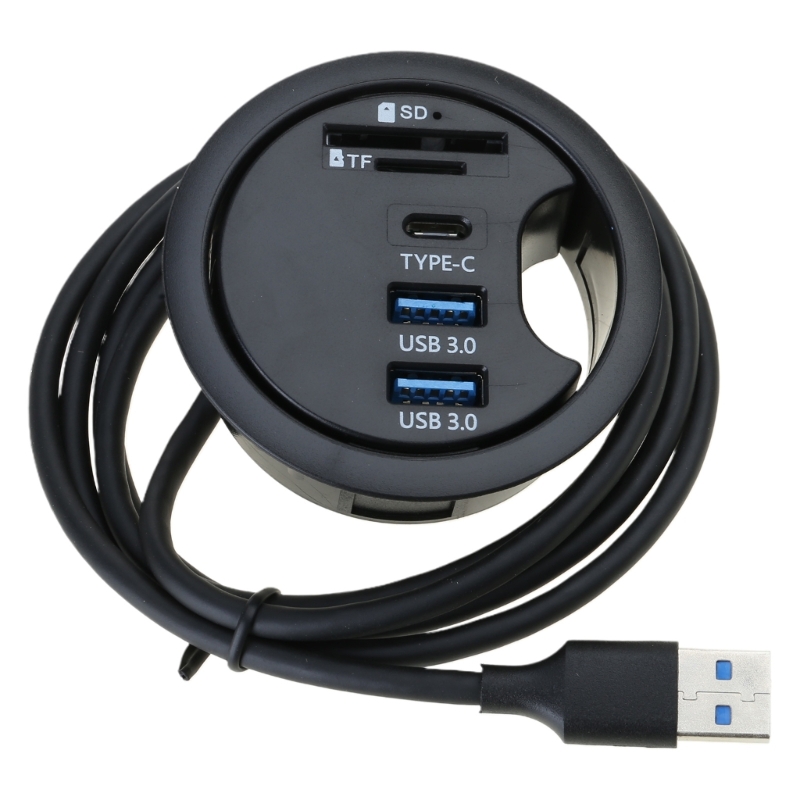 USB Desk Grommet Hole USB Hub Mounting Desktop Grommet Hole Desktop Cable Organizers for PC Laptops HDD USB Device: WHITE