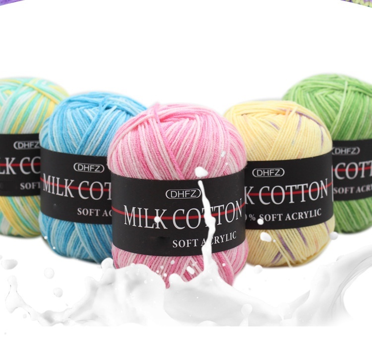 Fil à tricoter main, lait pour bébé, laine douce, Crochet, pour bricolage, pull, chaussette, écharpe, chapeau, gants de 23 couleurs différentes, 50g