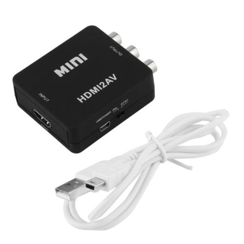 Mini 1080p hdmi komposit till rca o video av cvbs omvandlaradapter för hdtv