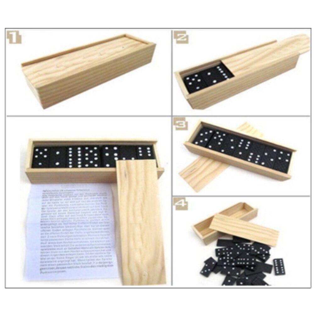 1 X Houten Domino Set Domino Set 28 Stuks Domino Tegels Set Educatief Speelgoed Klassieke Cijfers Tafel Games Speelgoed #20