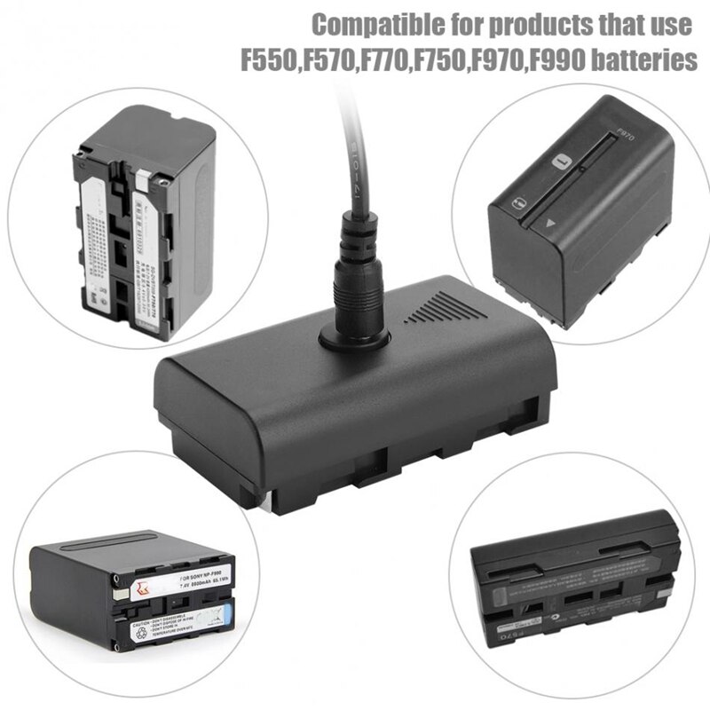 DC Accoppiatore Virtuale Batteria Adattatore di Alimentazione Della Luce Della Macchina Fotografica mobile di Potere di Alimentazione Adatto per Sony NP F550 F570 con il Cavo USB