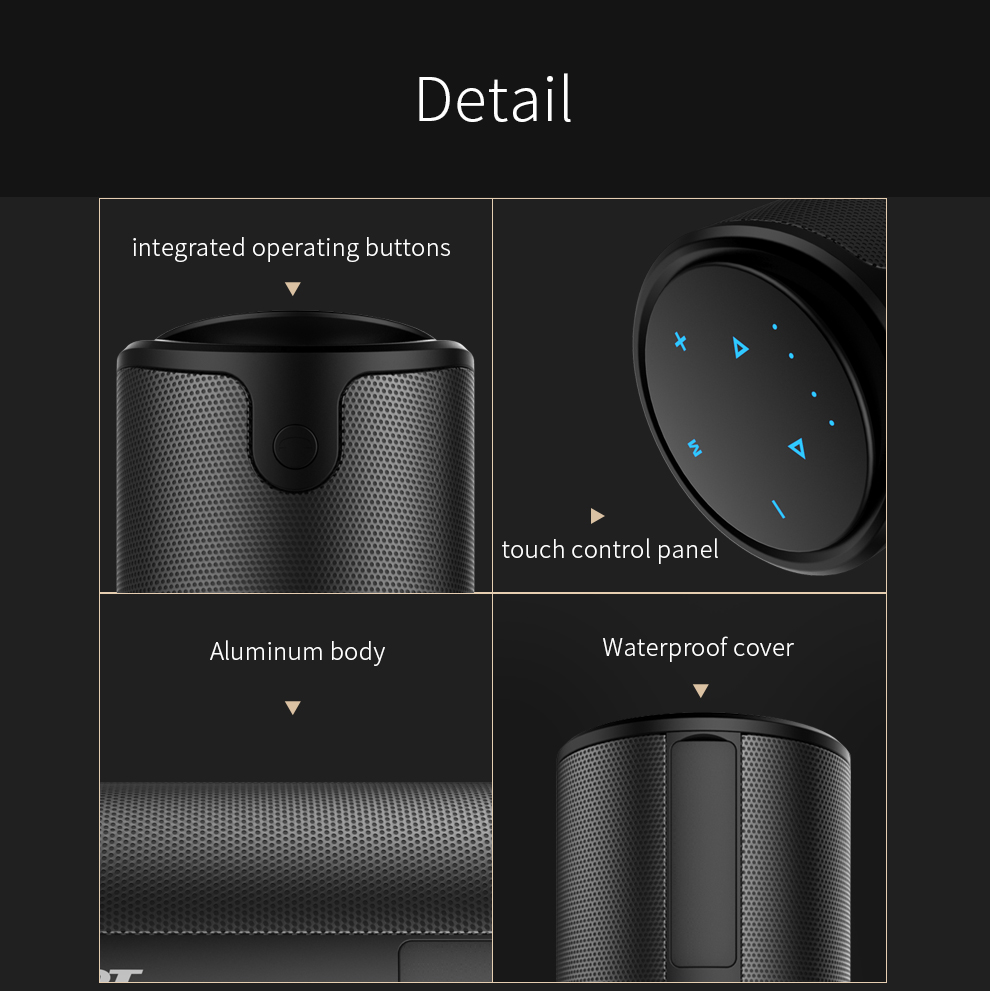 Eiferer S8 berühren Kontrolle Bluetooth Lautsprecher Spalte + Tragen Tasche HiFi Unterstützung SD Karte Freisprecheinrichtung Stereo Drahtlose Lautsprecher für draussen