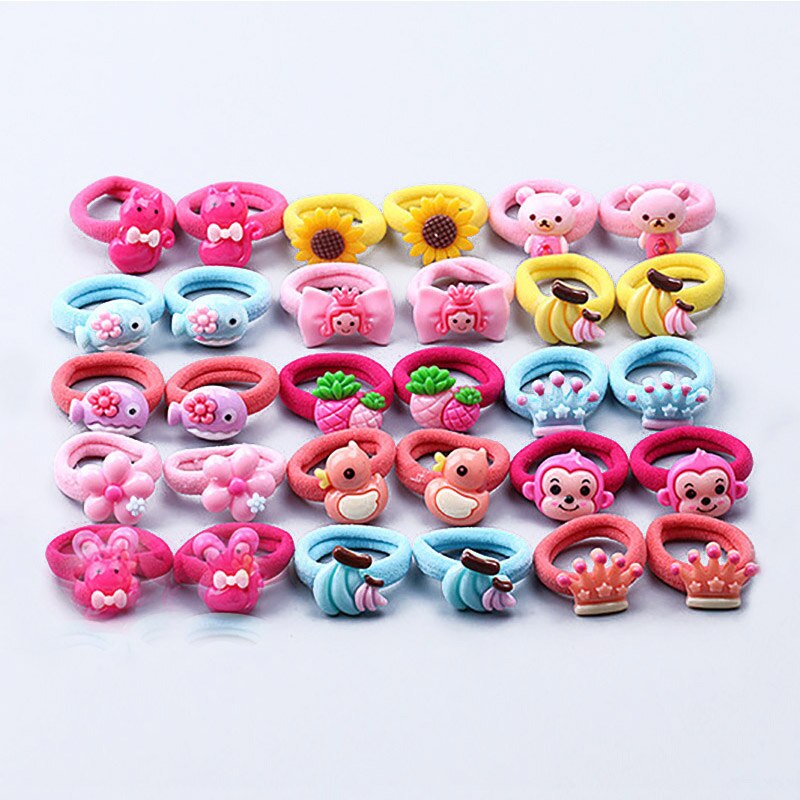 10Pcs/Set Candy Baby Girl Hair Band For Little Girls Children Elastic Hair Ropes Rubber Band Headwear Baby Hair Accessories: Default Title