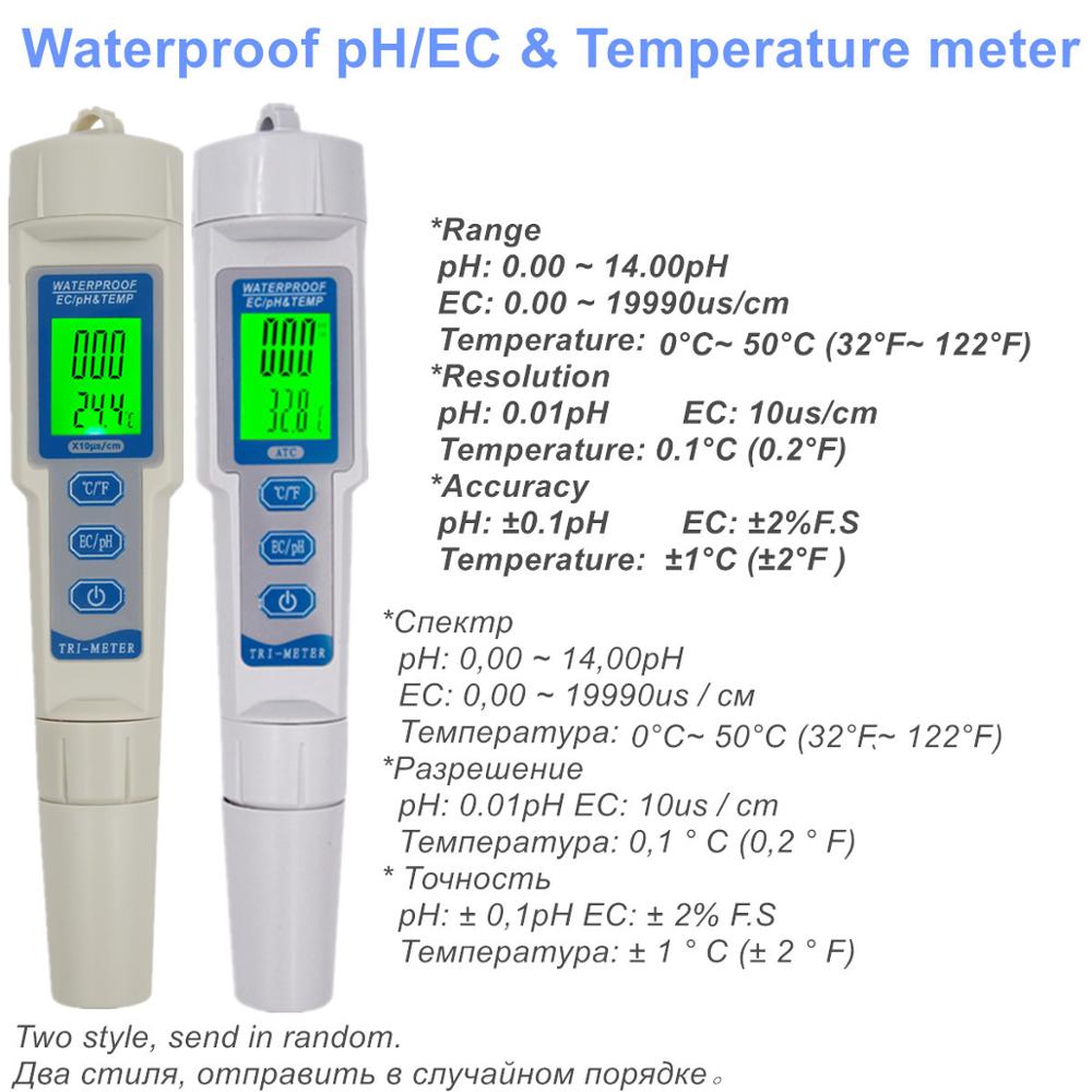 PH Meter Water Tester TDS/PH/EC Temperature Tester pen Conductivity For Drinking Water Measurement Tools