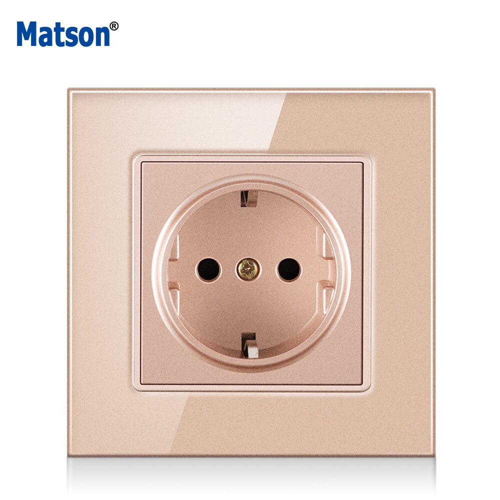 Matson Wall USB Power Socket, Many style Panel, Bedroom socket,AC 110V-250V 16A Wall Embedded, Double usb EU Standard Outlet: German gold