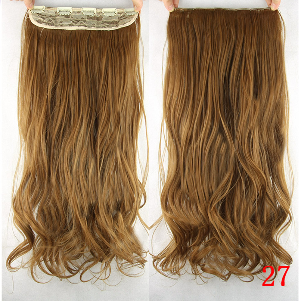 Soowee 60cm Lange Synthetische Haar Clip In Hair Extension Hittebestendige Haarstukje Natuurlijke Golvend Haar Stuk: 27