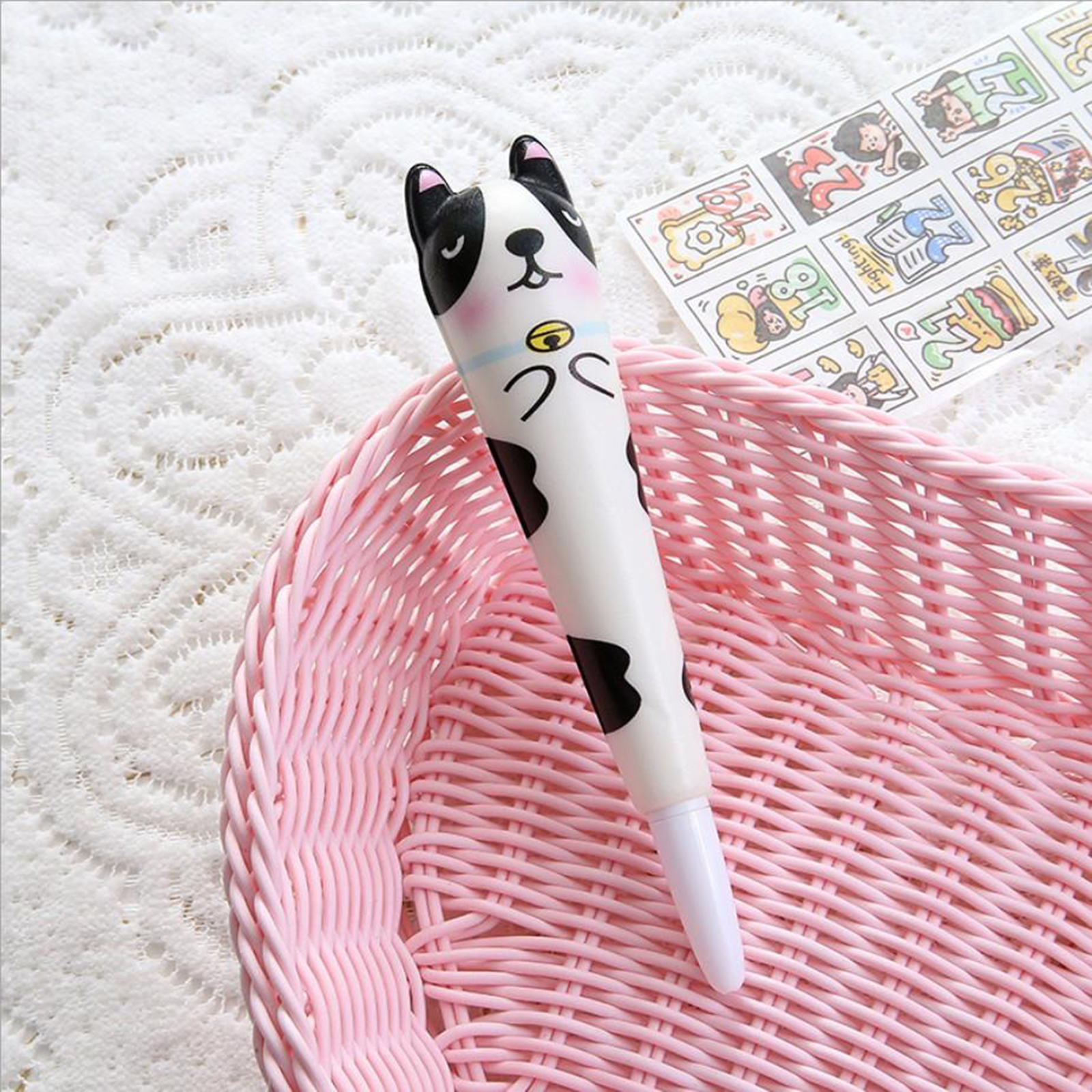 Langsam steigend Bleistift Stift Weichen quetschen Stift Squishy Stifte Großen betonen Linderung Spielzeug Bleistift Deckel Rosa Kaninchen für freundlicher: Katze