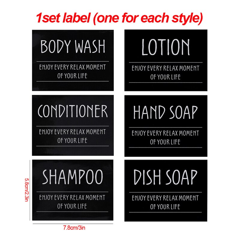 500Ml Badkamer Shampoo Douche Flessen Hervulbare Zeepdispenser Druk Dispenser Met Aparte Label Stickers: G