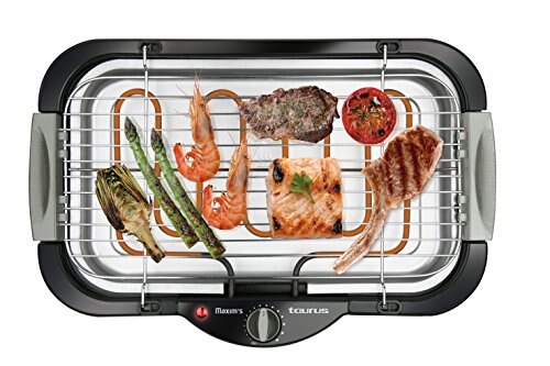 Taurus Maxim`s III Barbacoa Eléctrica, Negro, para cocina, electrodoméstico, para cocinar, parrilla