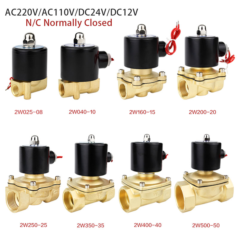 Elektrisk magnetventil 1/4 &quot; 3/8 &quot; 1/2 &quot; 3/4 &quot; 1 &quot;  dn8/10/15/20/25/50 normalt lukket pneumatisk for vandolie luft 12v 24v 220v 110v