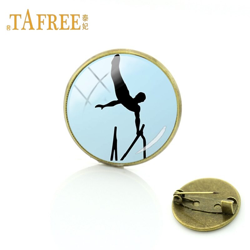 TAFREE Gymnastiek beweegt Glas cabochon dome art foto Broche sport liefhebbers gedenkteken broche kleding accessoires sieraden GY172: GY165