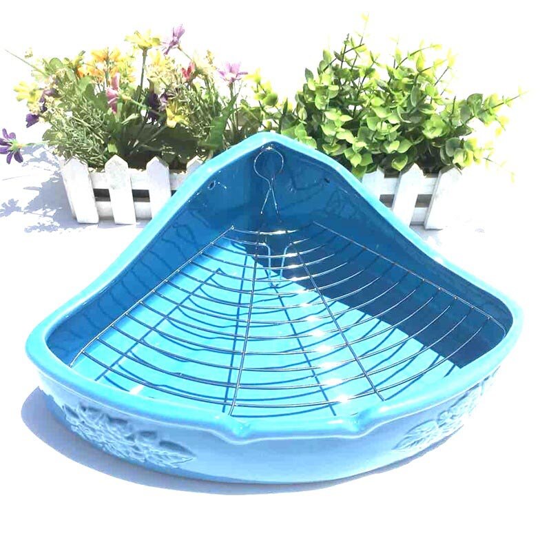 Ceramic Pet Toilet Potty Trainer Corner Litter Box for Chinchilla Rabbit Hamster MDD88: 03