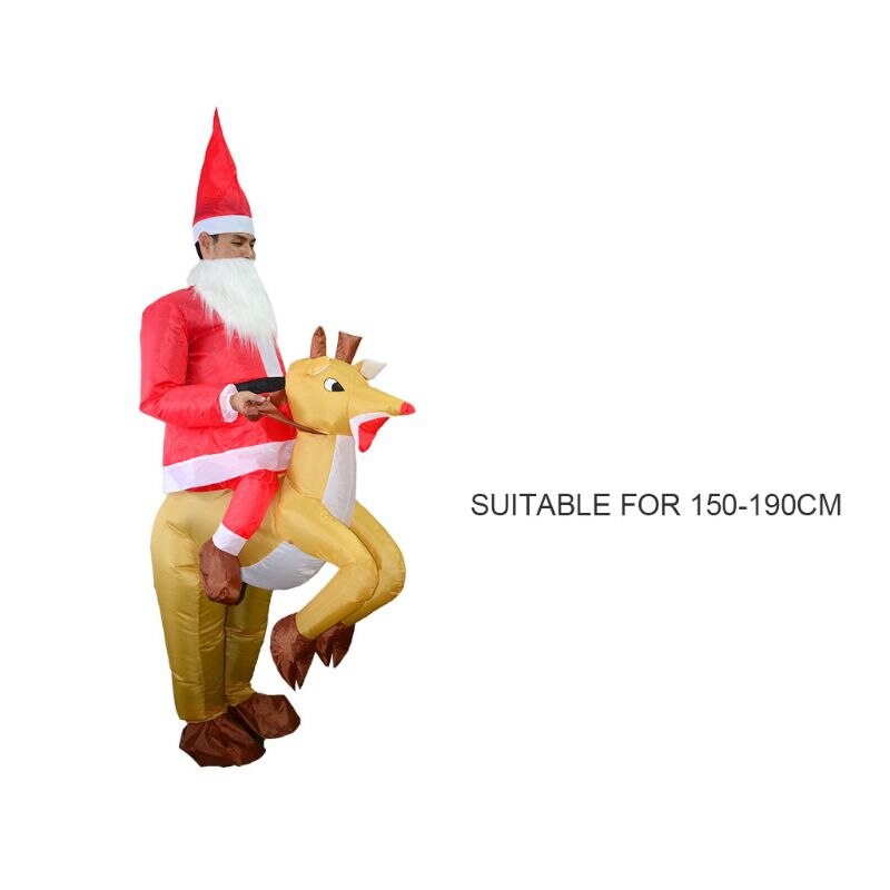 Inflatable Christmas Santa Costume Riding Deer Adult For Role Playing Party Prop Christmas party company bars clubs dance party