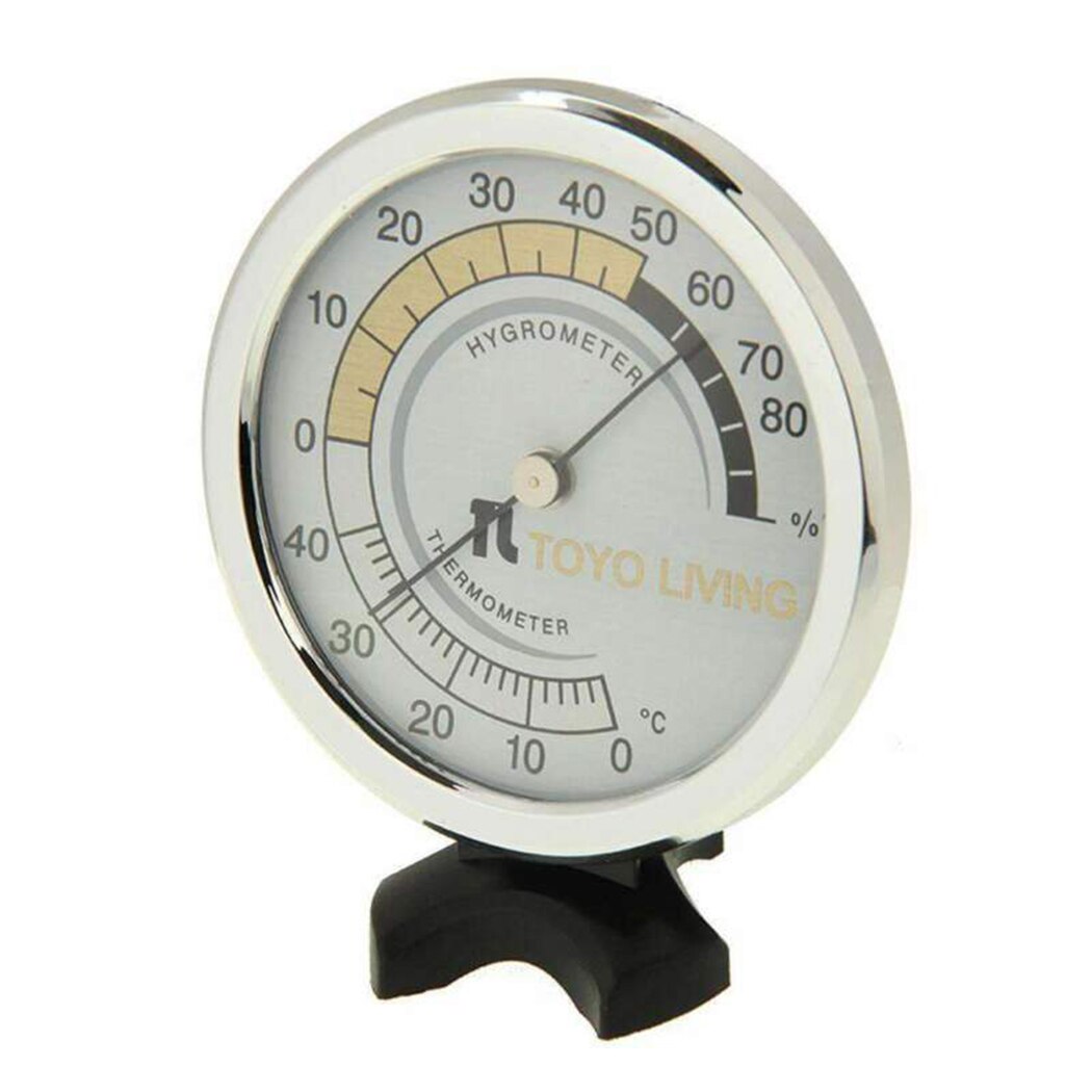 Zilver Thermometer 9X7.5X4Cm Ronde Gauge Meter Draagbare Temperatuur