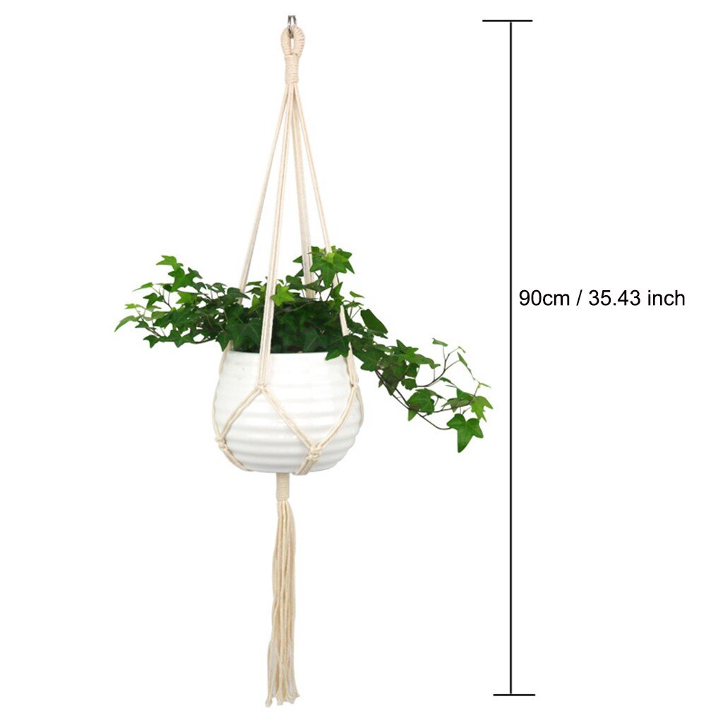 Europe Plant Hangers Indoor Hanging Planter Basket With Wood Beads Decorative Fast: 90cm