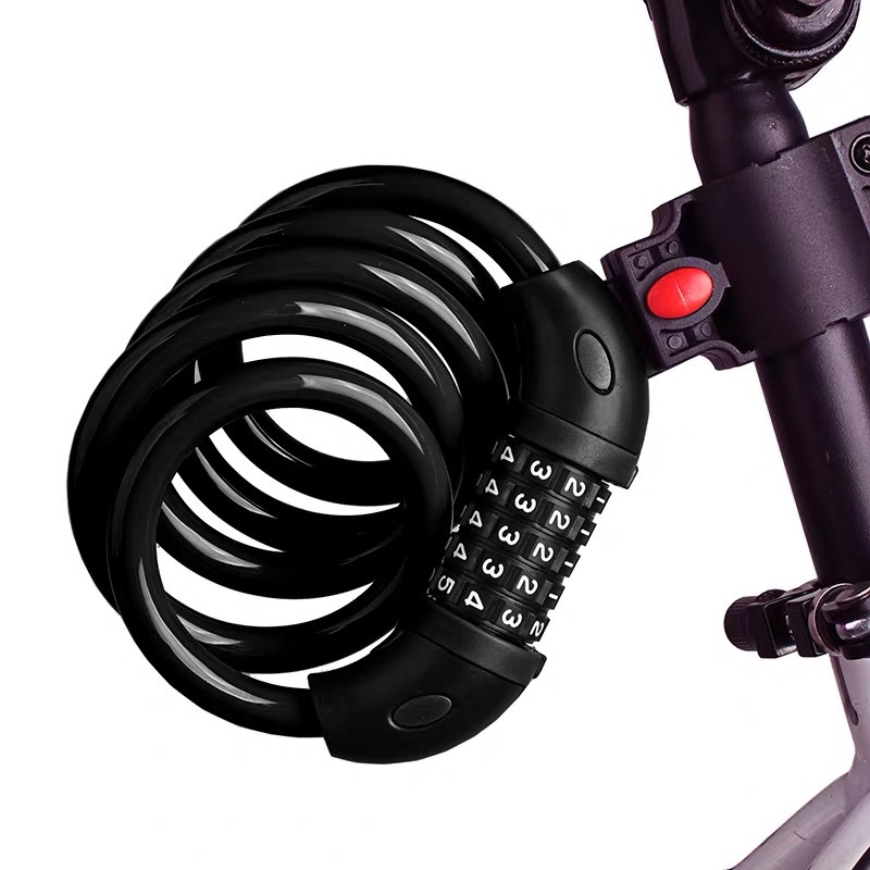 Candado para bicicleta con código de 5 dígitos, candado antirrobo de 1200mm x 12mm, accesorio de seguridad para bicicleta, Cable de acero, candado para bicicleta