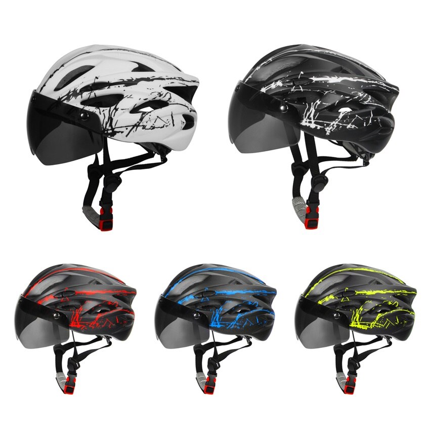 Stijlvolle Zwarte Bril Fiets Helm Ultralight Patroon Fietshelm Riding Mountain Racefiets Integraal Gegoten Fietshelmen