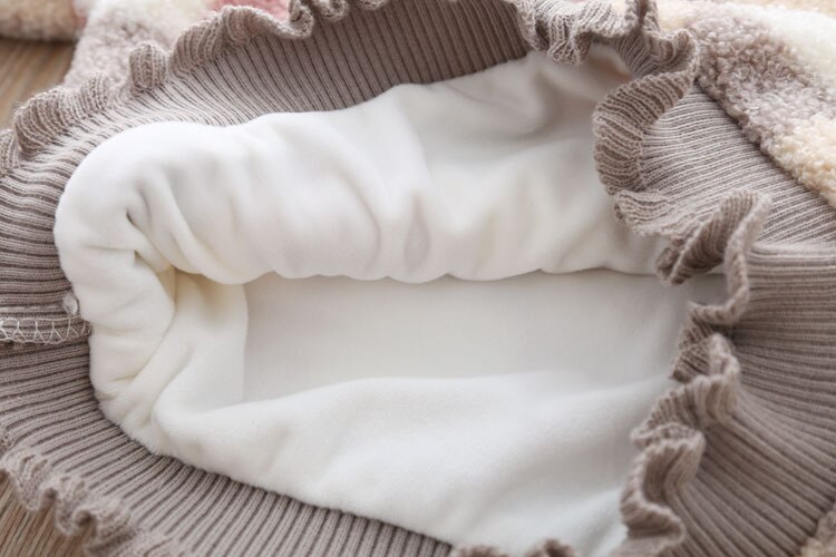 Babymeisjeskleding winter wollen warme dikke dubbellaagse geruite trui pullover hoge kraag modieuze jas