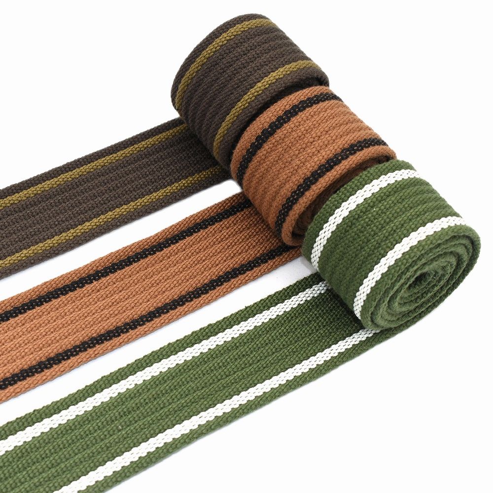 1.5"Stripe Webbing Cotton Webbing Bag Strap Fabric belt Canvas Webbing Pet Collar webbing Knapsack Strapping for Textile Sewing