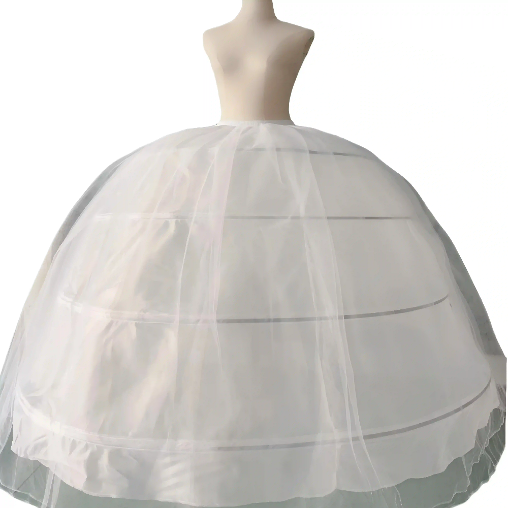 Neuer , 4 Reifen, großer weißer Petticoat, super flauschiger Krinoline-Slip-Unterrock für Hochzeitskleid, Brautkleid auf Lager