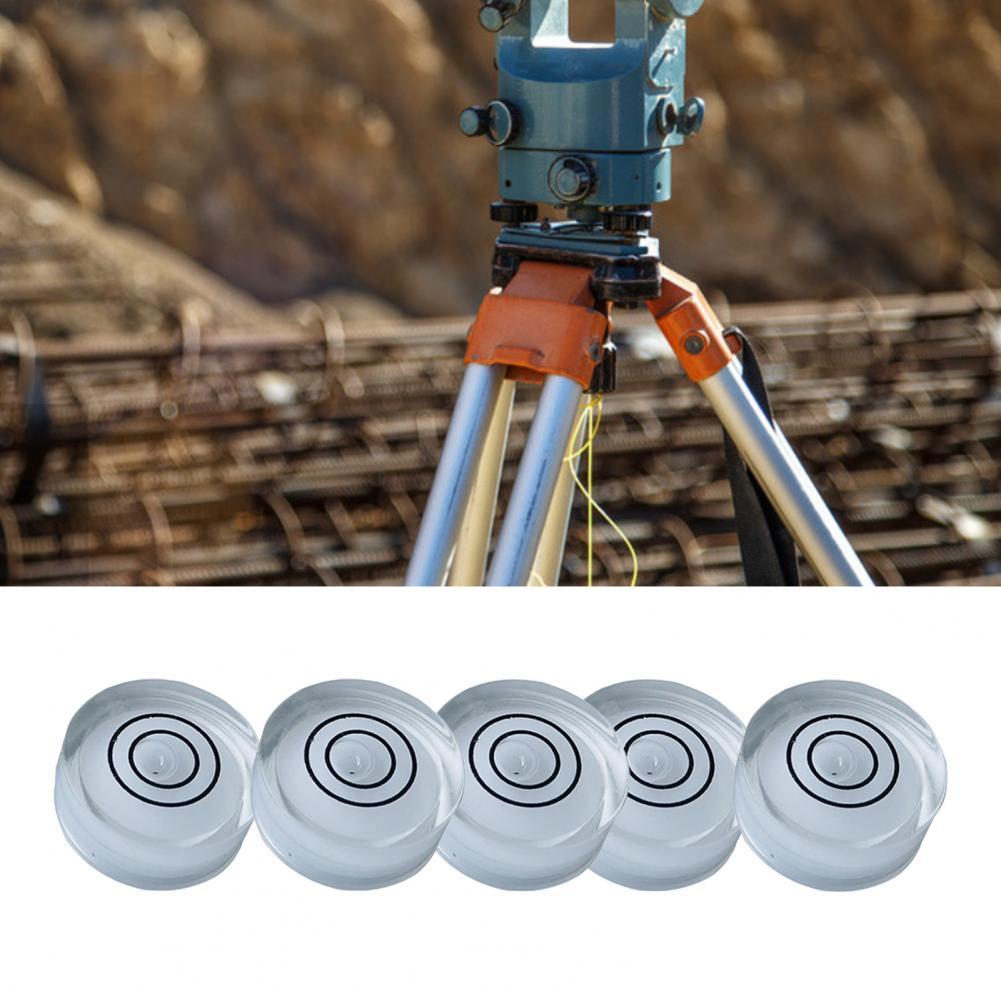 5Pcs Acrylic Round Bubble Spirit Level Double-circle Universal Bullseye Level Measuring Instrument Measurement Tool