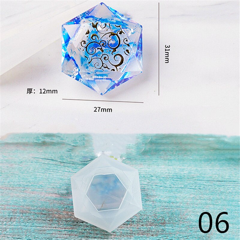 SNASAN Crystal pendulum wisiorek z otworem silikonowe formy narzędzie jubilerskie żywica epoksydowa UV formy suszony kwiat żywica dekoracyjne rzemiosło: 06